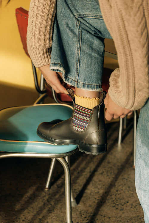 Lifestyle Women 4 image of Blundstone Women's Originals #1409 in Stout Brown / Stripes