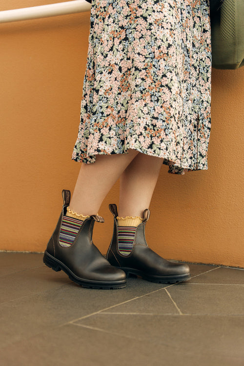 Lifestyle Women 8 image of Blundstone Women's Originals #1409 in Stout Brown / Stripes