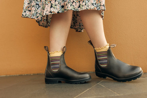 Lifestyle Women 9 image of Blundstone Women's Originals #1409 in Stout Brown / Stripes