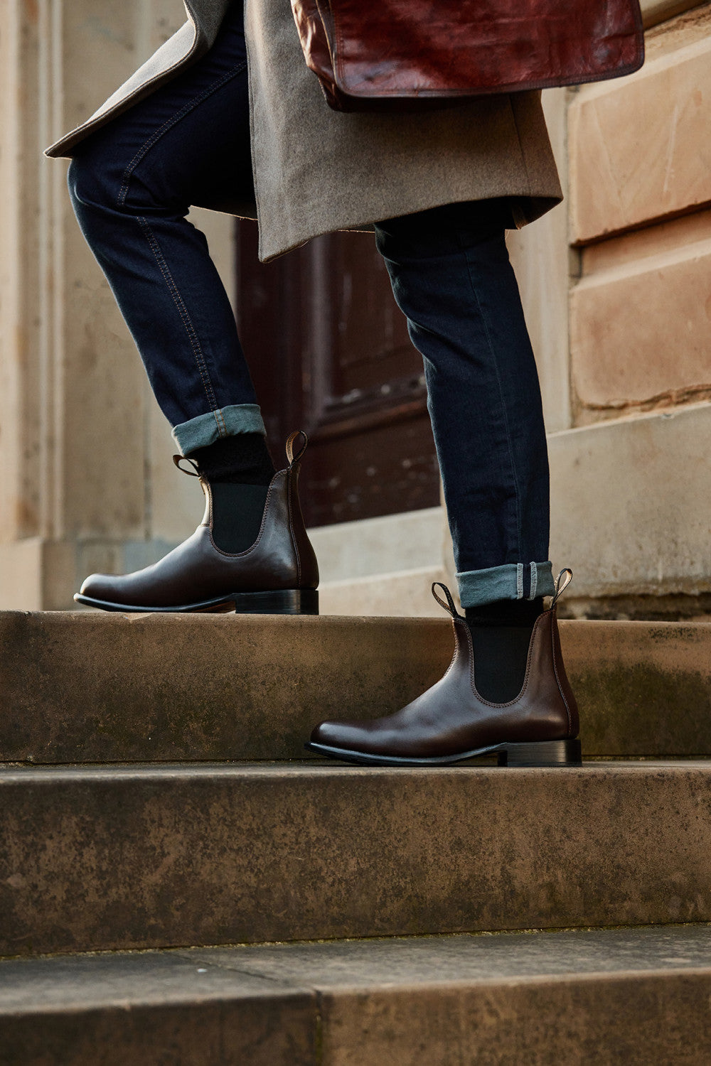 Brown Leather Chelsea Boots, Men's Heritage 155 - Blundstone Australia