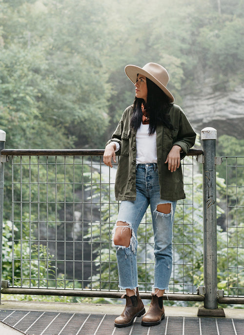 Lifestyle Women 2 image of Blundstone Women's Classics #1609 in Antique Brown