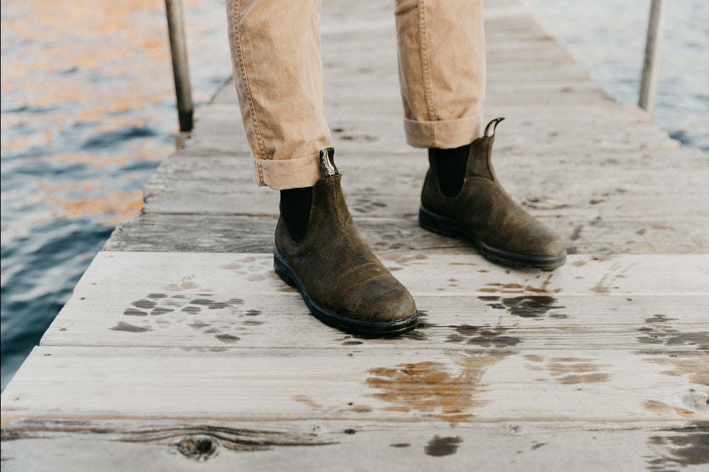 Dark Olive Suede Leather Suede Boots, Men's Originals 1615