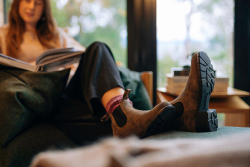 Lifestyle Women 1 image of Blundstone Women's Series #1677 in Rustic Brown
