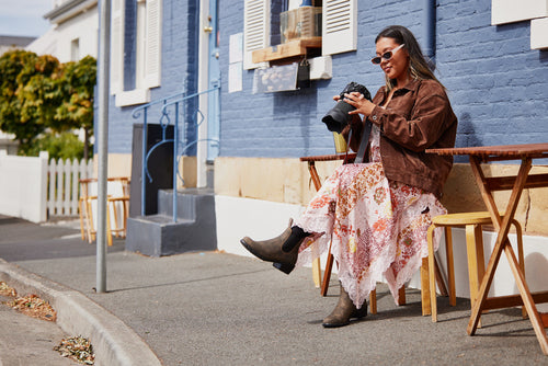 Lifestyle Women 4 image of Blundstone Women's Series #1677 in Rustic Brown