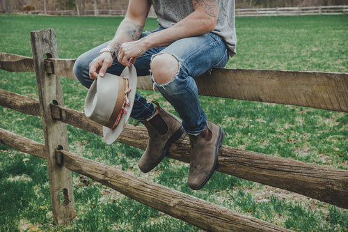 Lifestyle Men 3 image of Blundstone Men's Dress #1306 in Rustic Brown