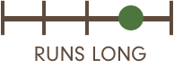 Logo with 'RUNS LONG' text on a green background