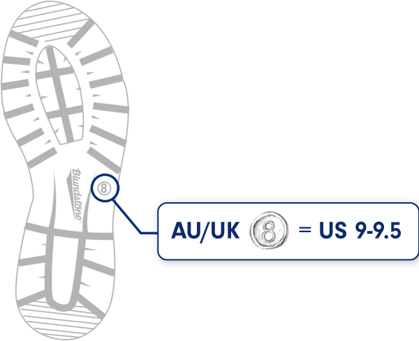 Blundstone youth size guide illustration