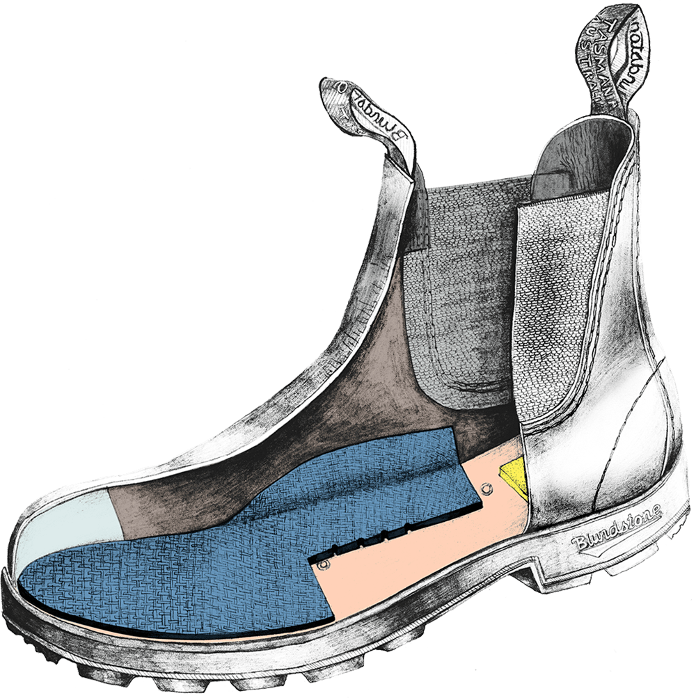 Drawing of a Blundstone Originals series boot